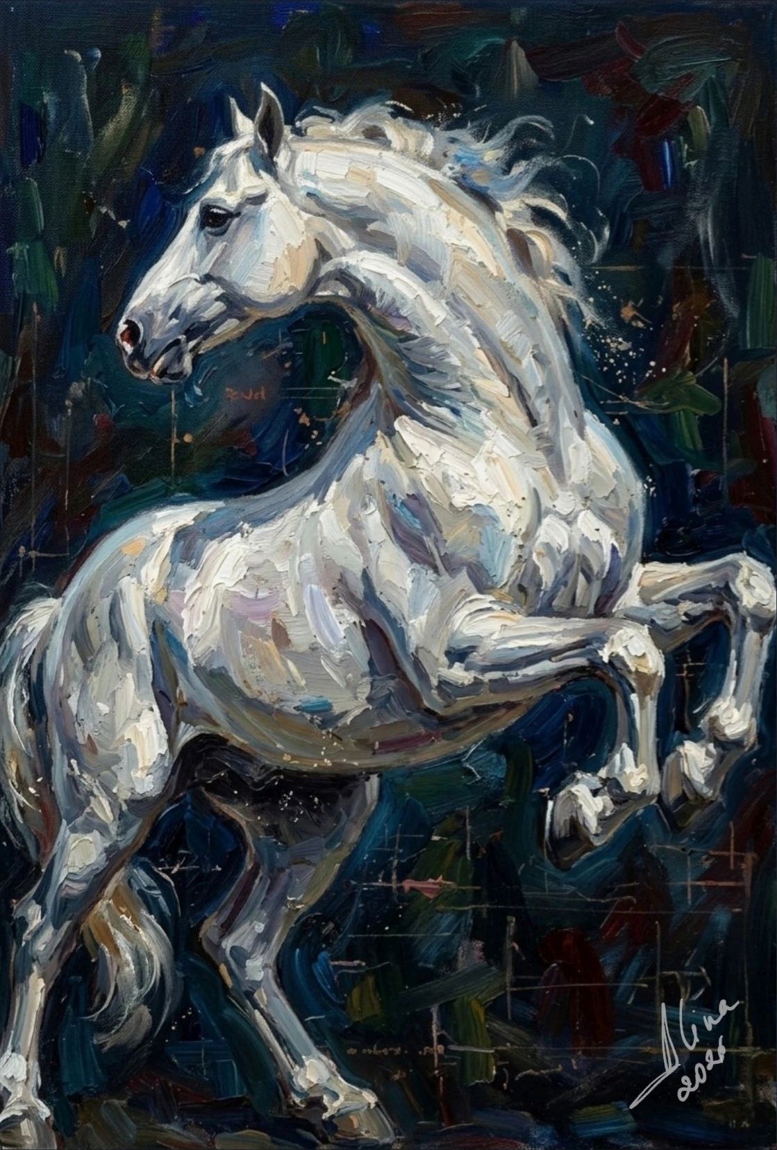 ArteDiAlina.com painting: Prancing Horse